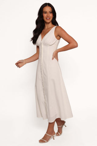 Barbara Midi Button Down Dress - White - XL - Image 31