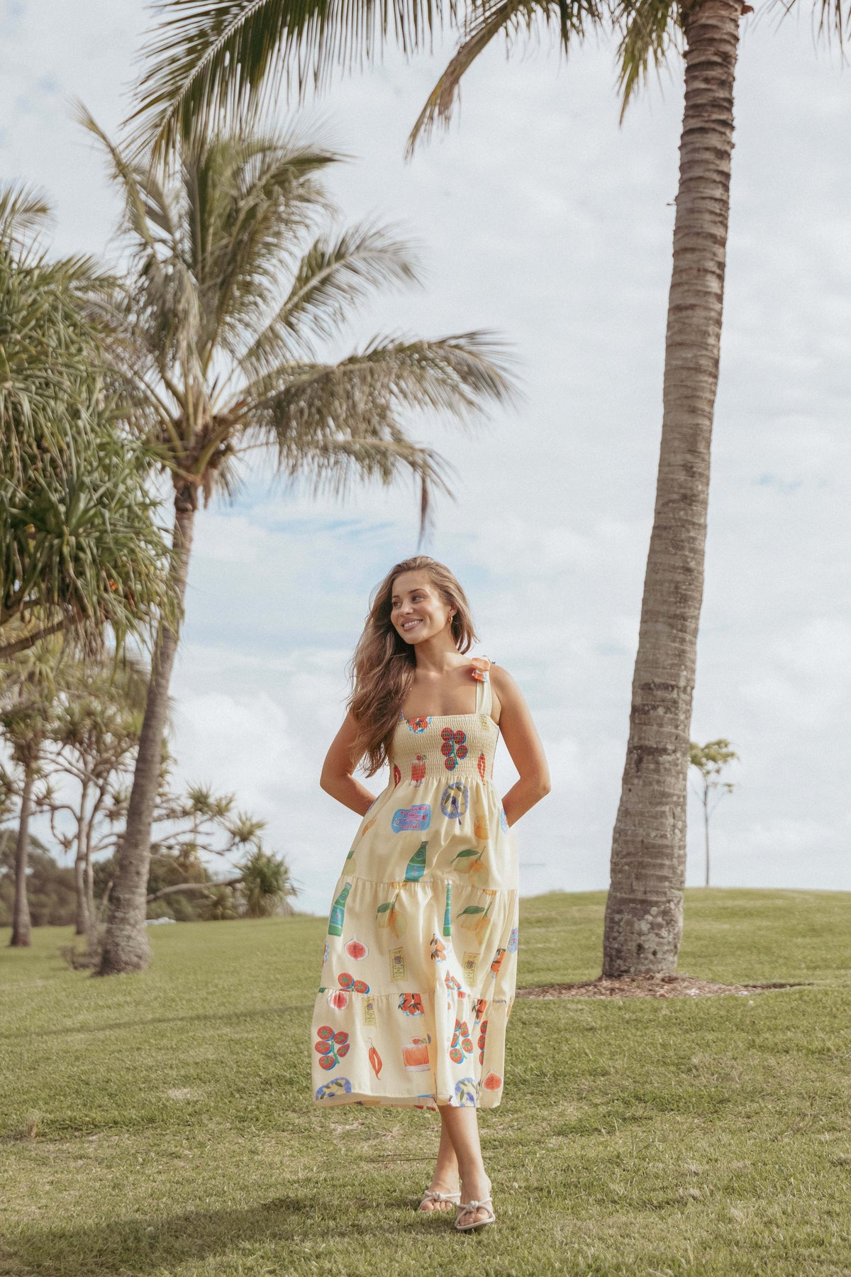 Sarelle Midi Dress - Yellow Pasta Print - XL - Image 33