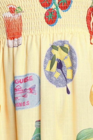 Sarelle Midi Dress - Yellow Pasta Print - XL - Image 39
