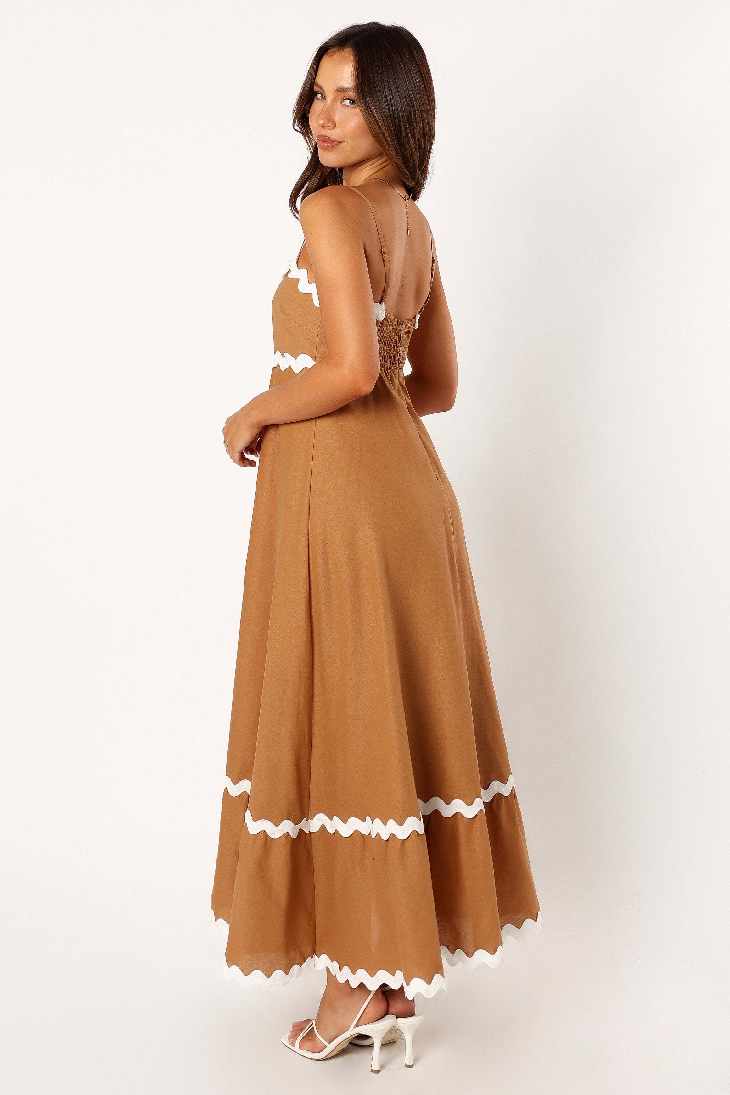 Yana Maxi Dress - Tan White - XL - Image 40